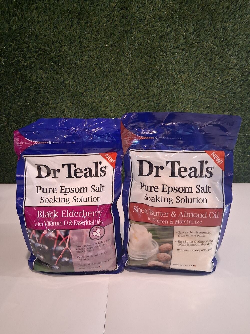 Dr Teal's Pure Epsom Salt Soaking Solution Lot of 2 Black Elderberry Shea